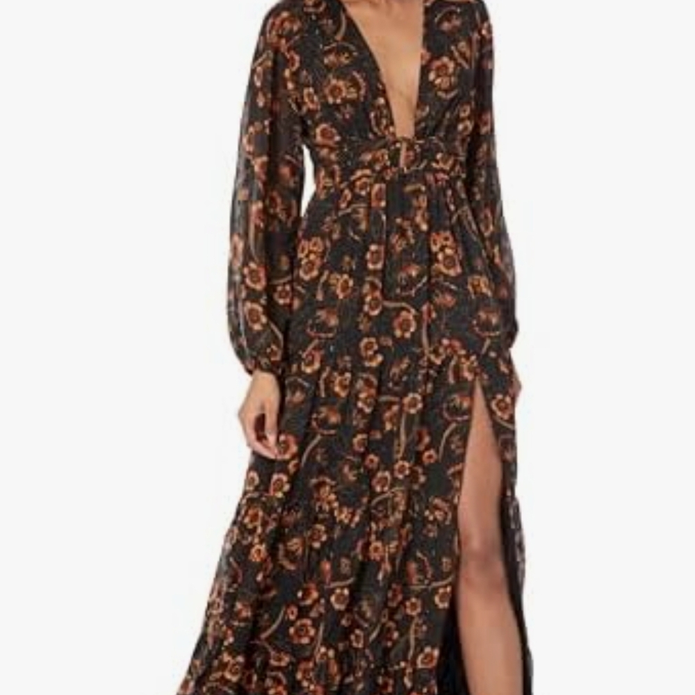 Astr Floral Long Sleeve Maxi Dress